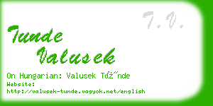 tunde valusek business card